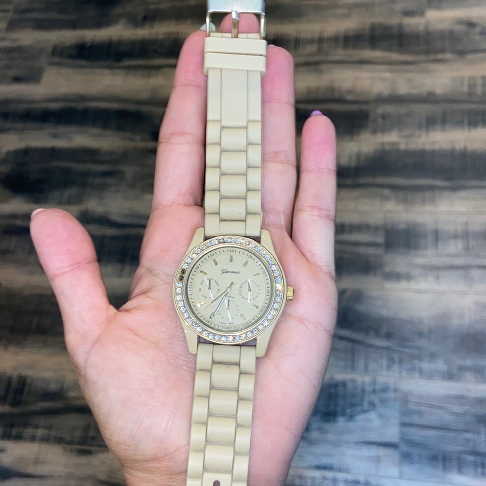nude banded watch